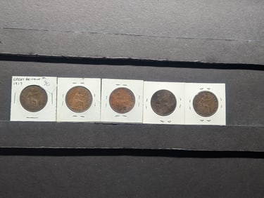 1897, 1917, 1927, 1936, 1937 Great Britain Large Pennies
