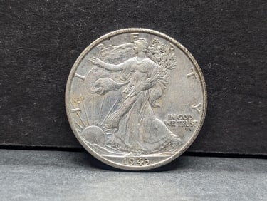 1943-D Walking Liberty 50c. WWII Era. 90% Silver. HIGH GRADE