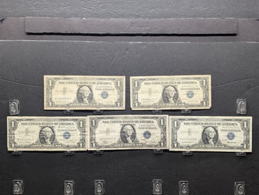 5 $1 Silver Certificates