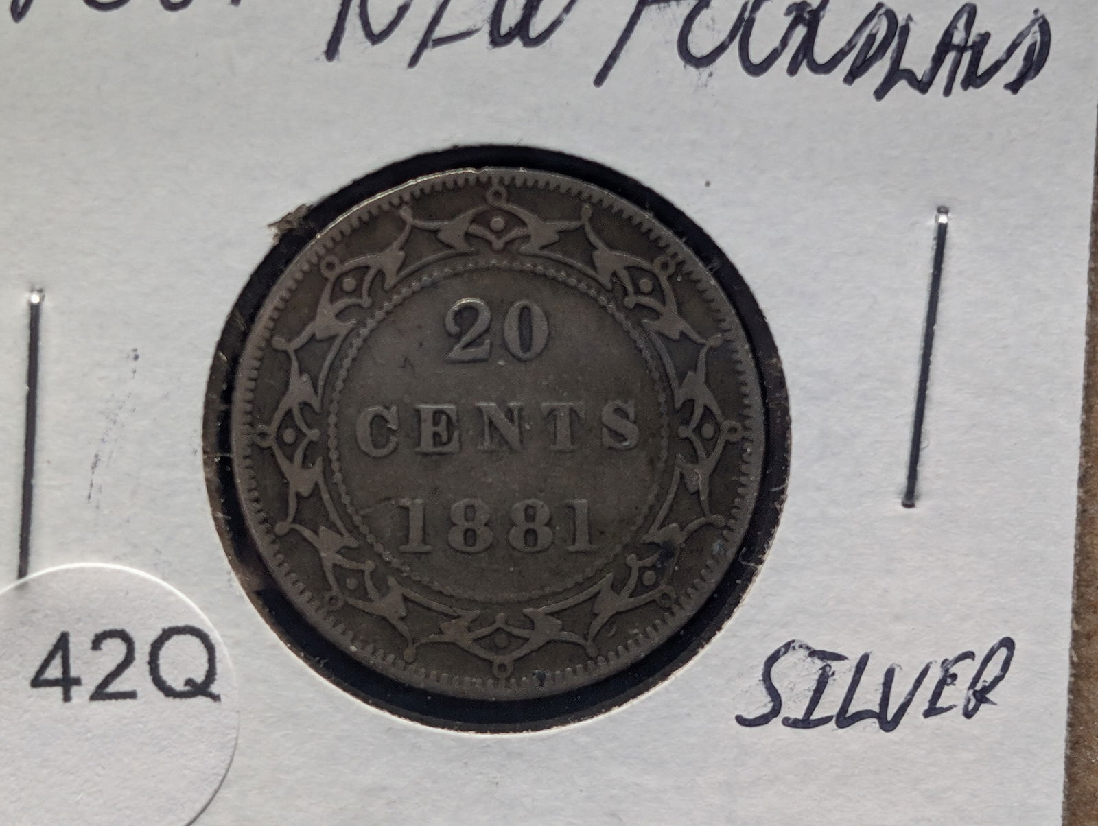 1881 Newfoundland 20 Cents- Key Date 92.5% Silver (1 of 3)