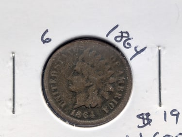 1864 Bronze - Indian Head Penny - Civil War Era -  Nice Starter