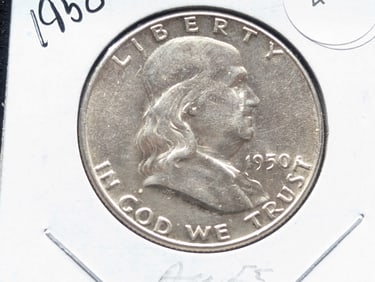 1950 AU/BU Franklin 50c. 90% Silver
