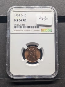 1954-D Lincoln Wheat Cent NGC Graded MS66 RD