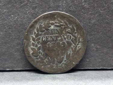 1890 M (Error "0")  Republic of Mexico, Un Centavo, Rare, 134 Years Old!