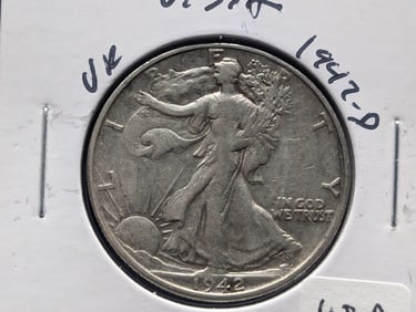 1942-D Silver Walking Liberty Half Dollar - Better Grade - Nice Details