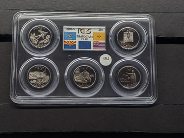 2008-S 5 Piece PCGS PR69DCAM Clad State Quarter Set