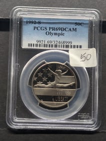 1992-S Olympic Half Dollar PCGS Graded PR69DCAM