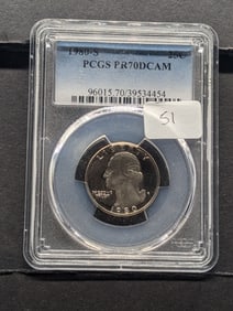 1980-S Clad Washington Quarter PCGS Graded PR70DCAM