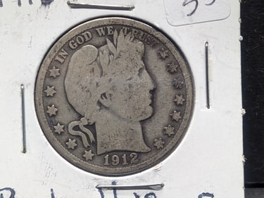 1912-S Barber Half Dollar