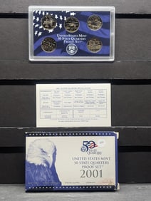 2001-S US Mint 50 State Quarter Proof Set. OGP