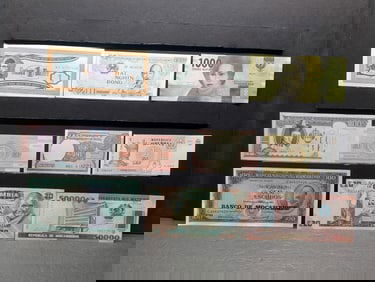 10-Foreign Notes, Crisp/UNC, Amazing Artwork