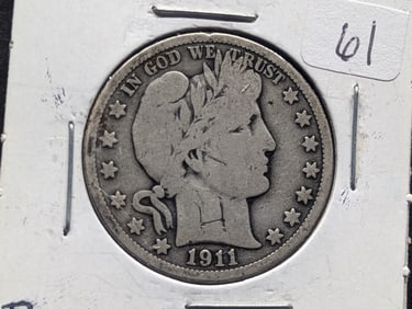 1911-P Barber Half Dollar