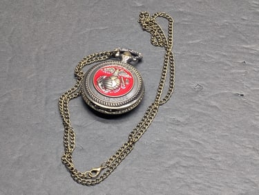 US Marine Corps Style Pocket Watch, Works Perfect, New!