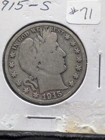 1915-S Barber Half Dollar