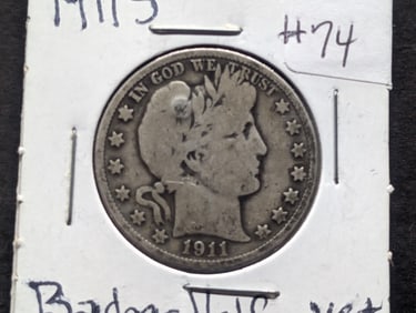 1911-S Barber Half Dollar