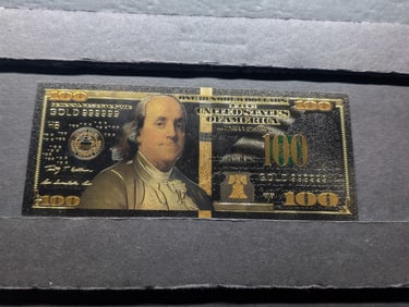 $100 US 24K Gold Foil Bill, Novelty/Not Negotiable