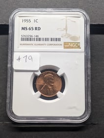 1955 Lincoln Wheat Cent NGC Graded MS65 RD