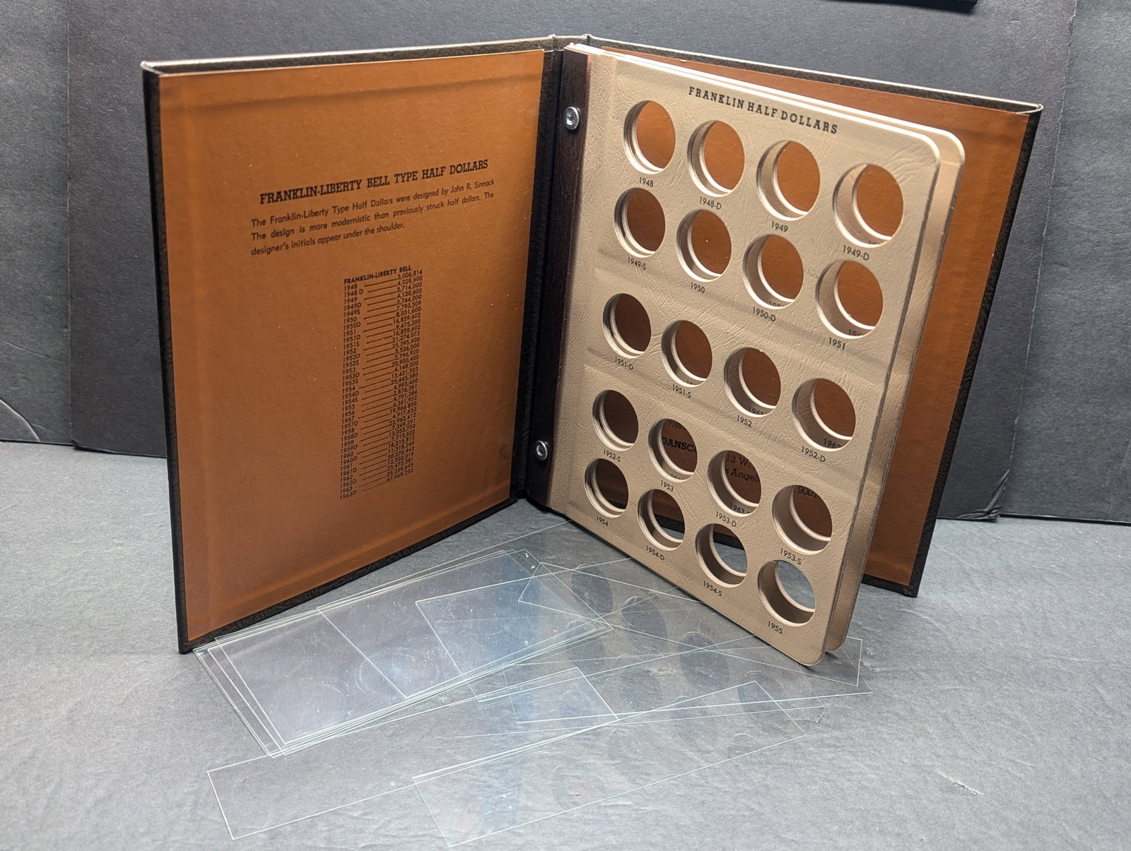 DANSCO Franklin Half Dollar Slide Album. Empty: DANSCO Franklin Half Dollar Slide Album. Empty
