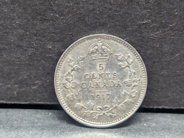 1917 Canada 92.5% Silver 5 cents