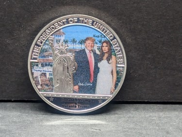 Donald and Melania Trump Colorized Round