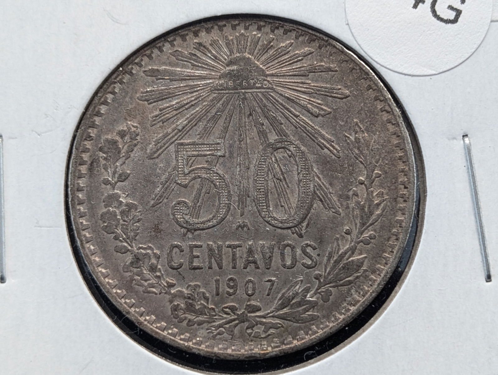 1907-M Mexico 50 Centavos. 90% Silver. Good Detail (1 of 3)