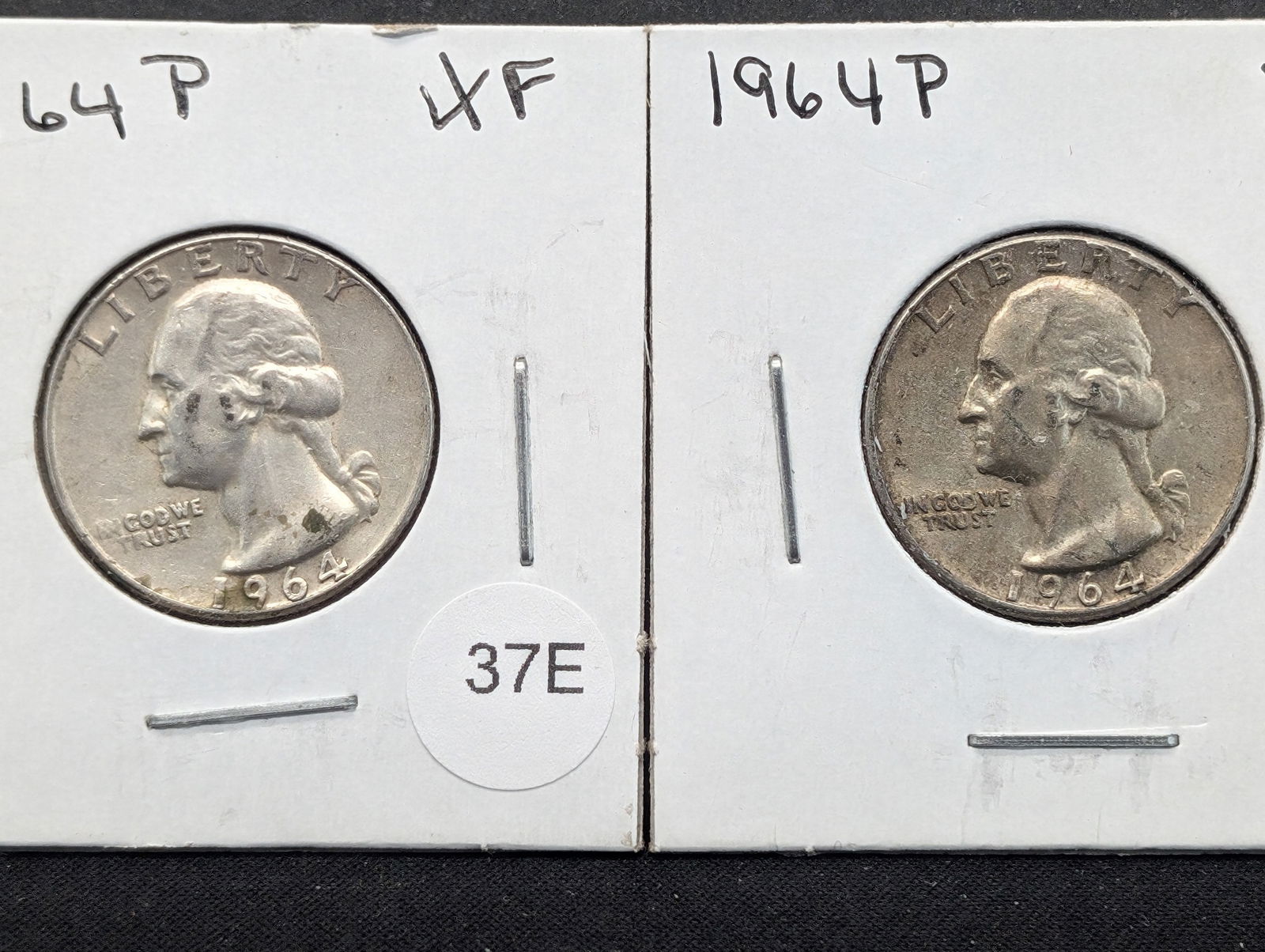 (2) 1964-P XF 90% Silver Washington Quarters (1 of 3)