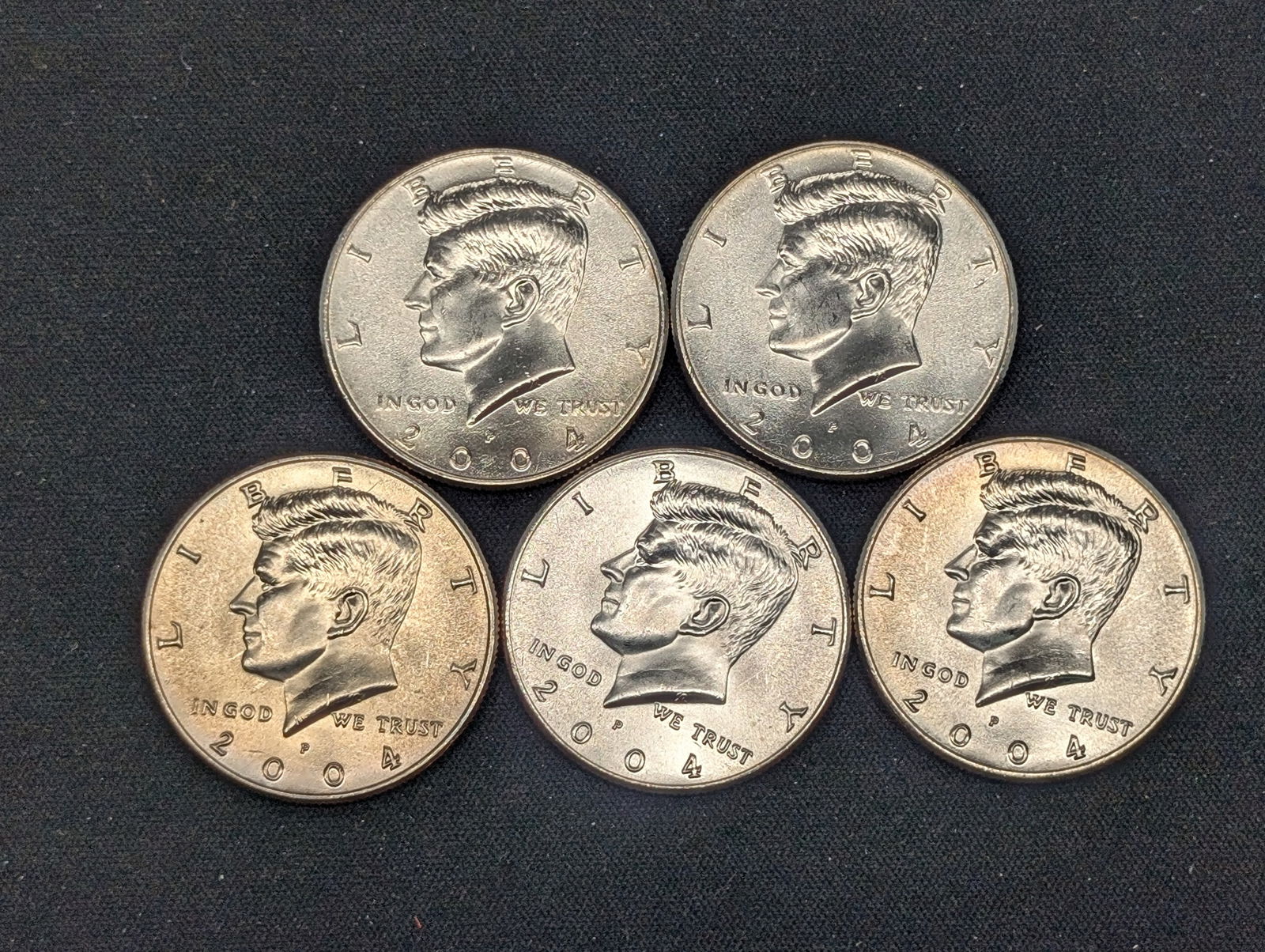 (5) 2004-D Clad Kennedy Half Dollars Uncirculated From Canvas Mint Bag (1 of 2)