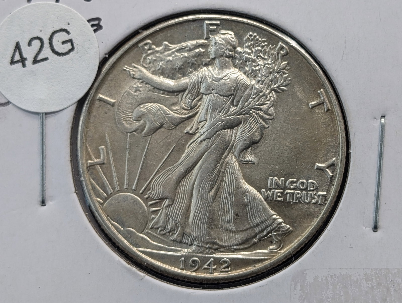 1942-D Walking Liberty 50c. WWII Era. 90% Silver. HIGH GRADE: 1942-D Walking Liberty 50c. WWII Era. 90% Silver. HIGH GRADE