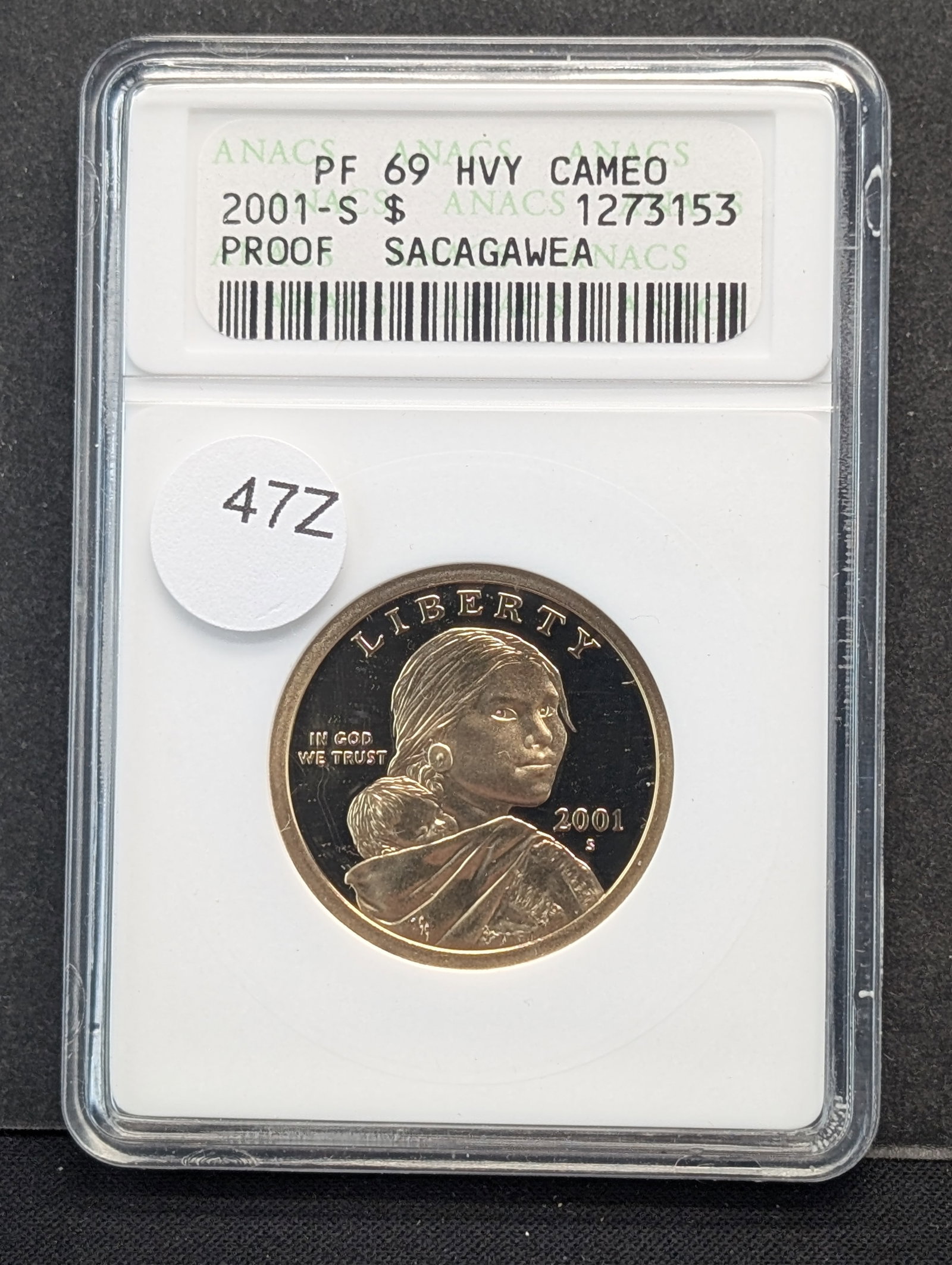 2001-S PF Heavy Cameo Sacagawea Dollar: 2001-S PF Heavy Cameo Sacagawea Dollar