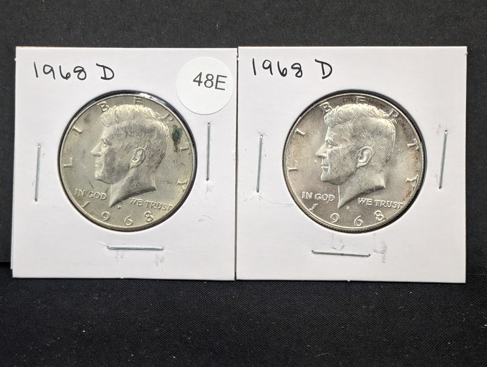 (2) 1968-D UNC 40% Silver Kennedy Half Dollars (1 of 3)