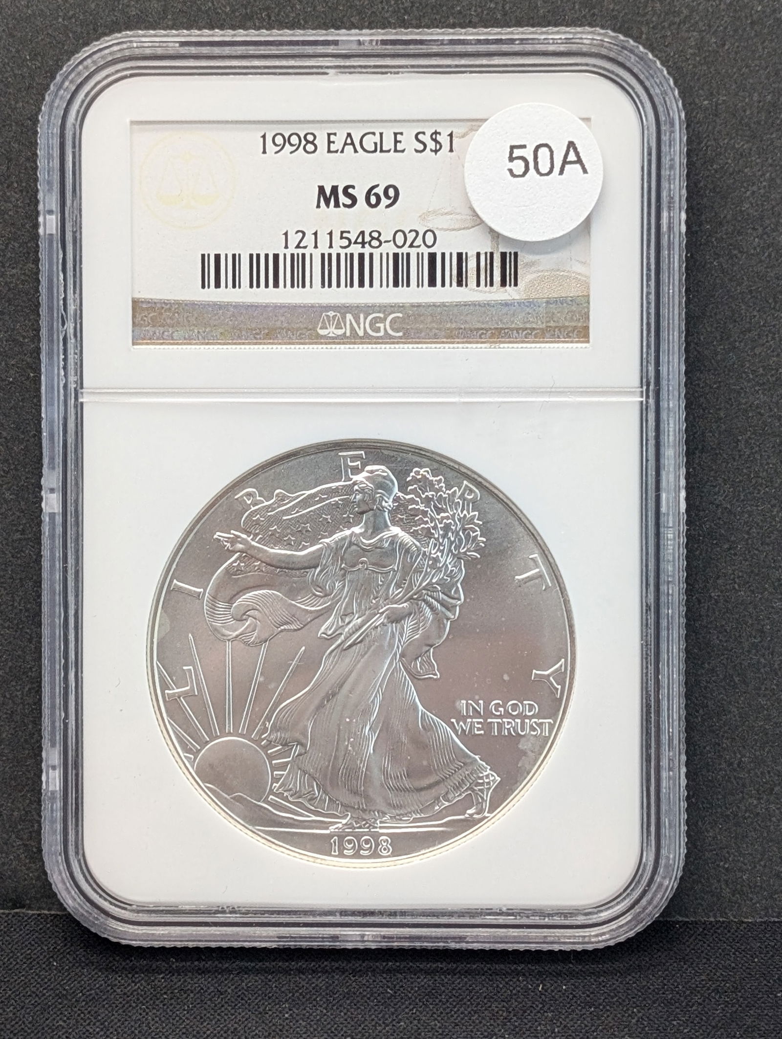 1998 American Silver Eagle NGC Graded MS69 (1 of 3)