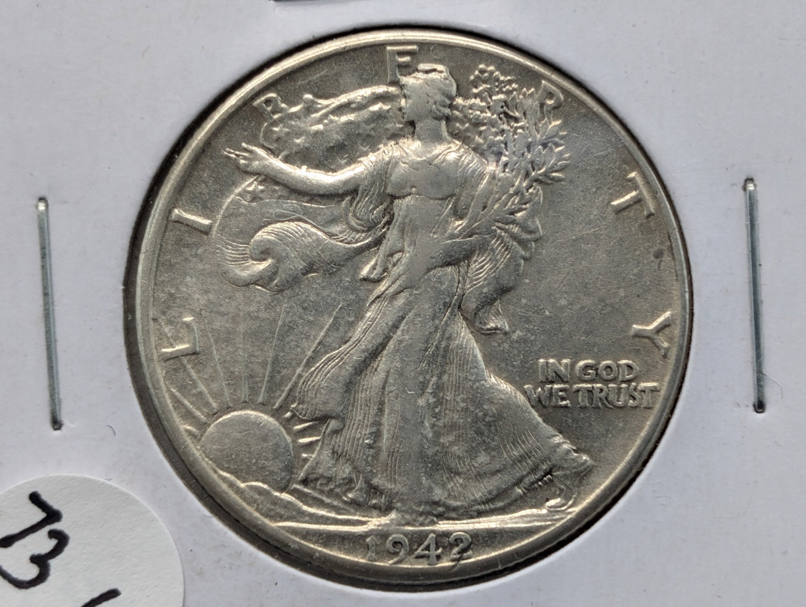 1942 Walking Liberty 50c. AU/BU WWII Era. 90% Silver: 1942 Walking Liberty 50c. AU/BU WWII Era. 90% Silver