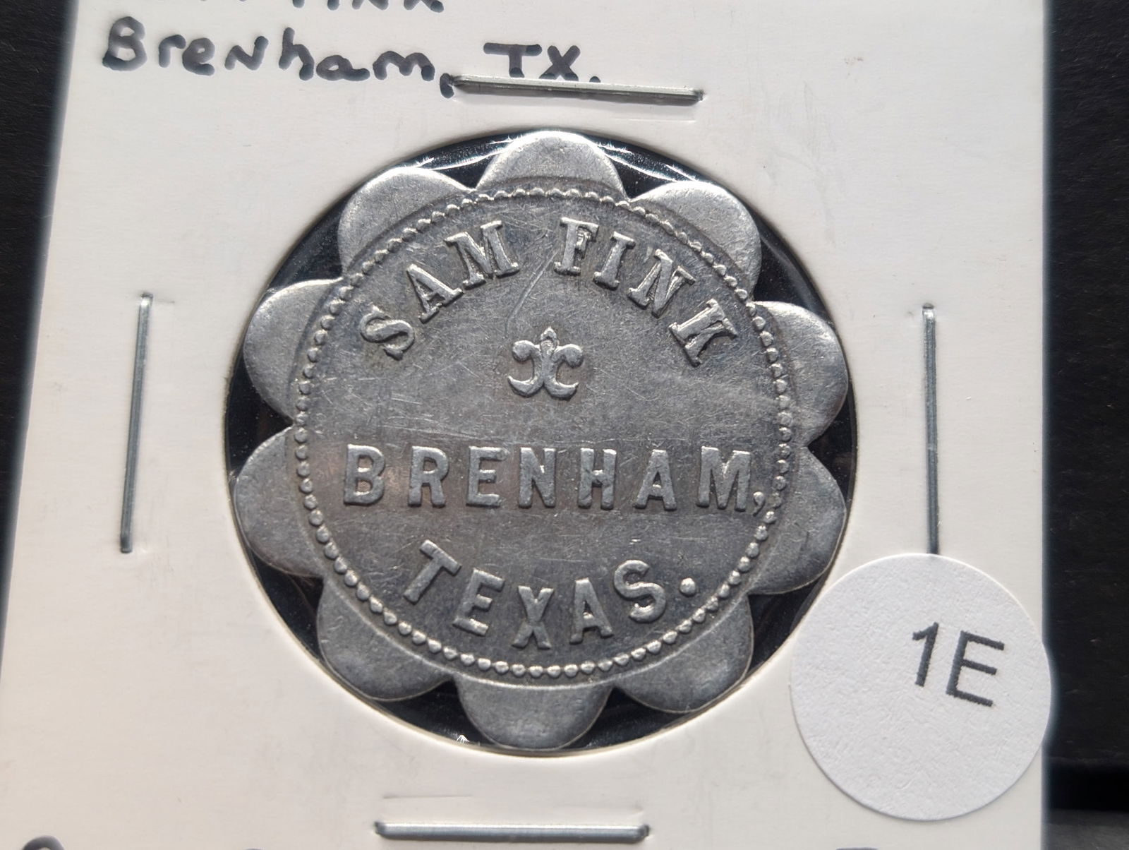 Sam Fink. Brenham, Texas. G/F 50c In Mdse. (1 of 3)