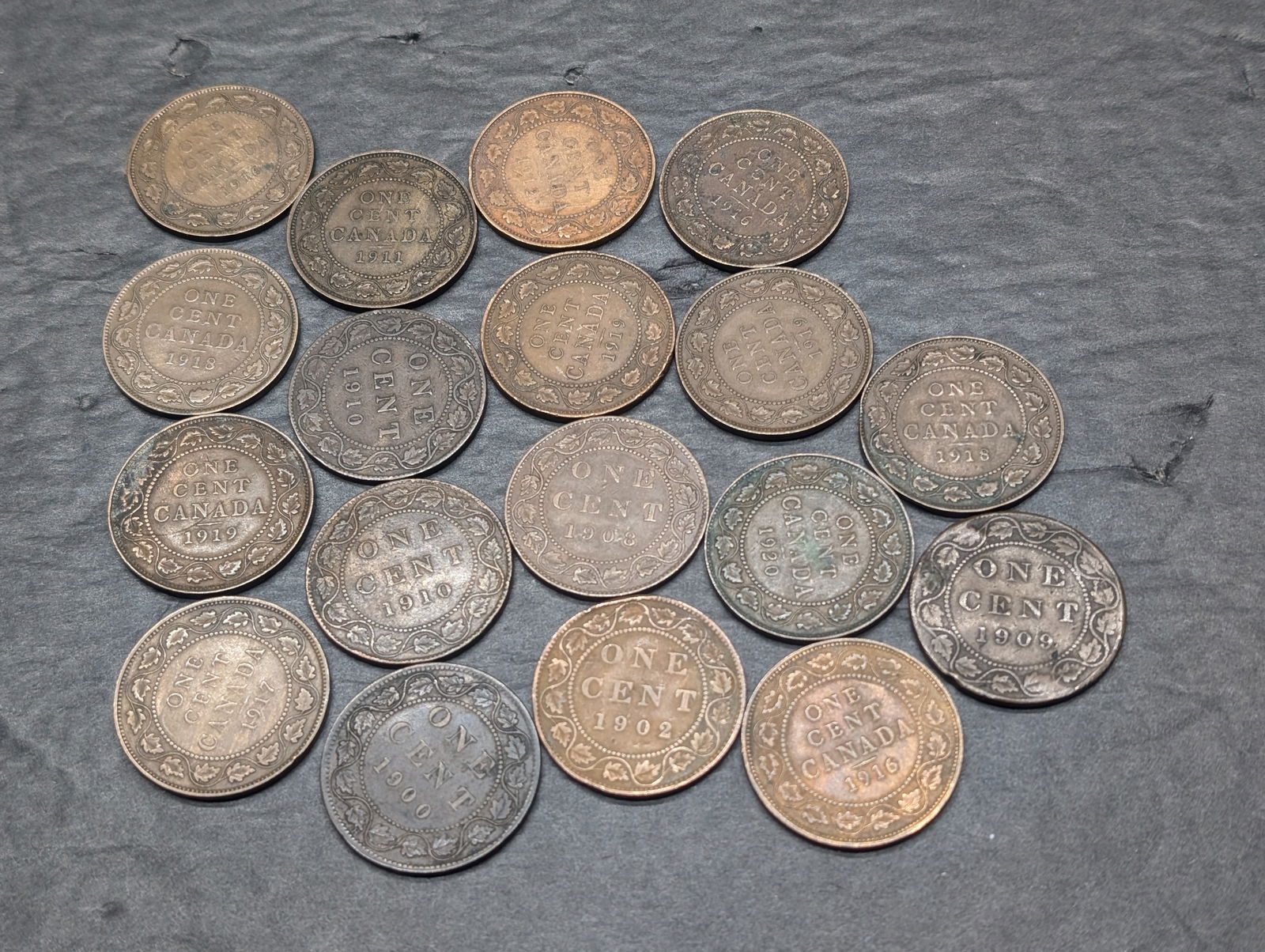 1900's Canada Large Cents - Lot of 18 Nice Coins (1 of 6)