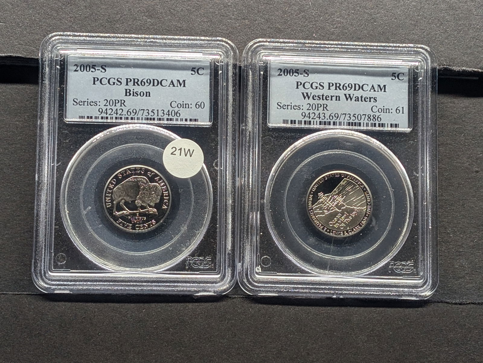2005-S Bison & Western Waters (Ocean In View) Nickels PCGS Graded PR69DCAM (1 of 8)
