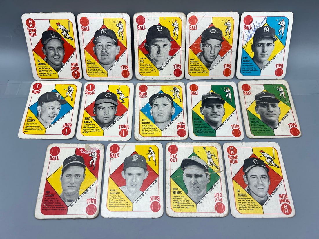 Lot of (14) 1951 Topps Red Back Baseball Cards - Varying Conditions: Lot of (14) 1951 Topps Red Back Baseball Cards - Varying Conditions
