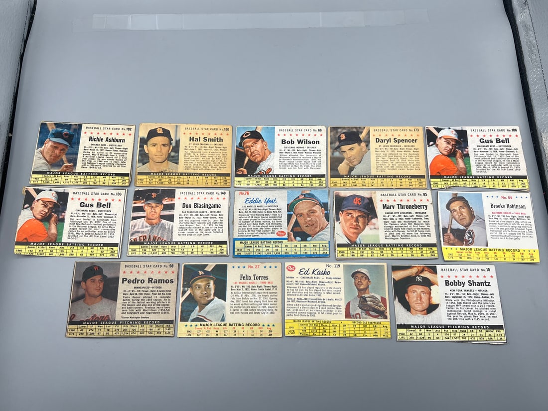 Lot of (14) 1960's Post Cereal Baseball Cards - Varying Conditions - Brooks Robinson (1 of 5)