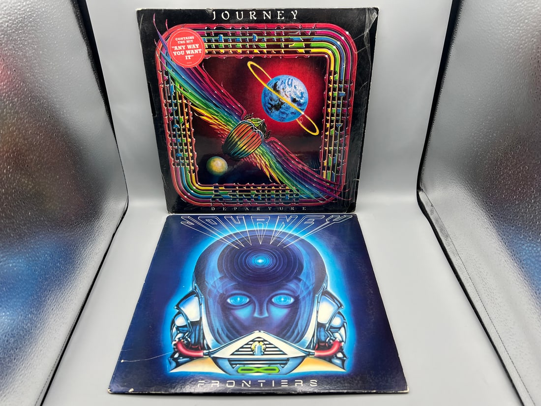Journey (2 LP Lot): Departure (1980), in original shrinkwrap; and Frontiers (1983), light scratch in (1 of 10)