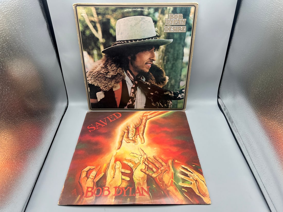 Bob Dylan (2 LP Lot): Desire (1975); and Saved (1980): Bob Dylan (2 LP Lot): Desire (1975); and Saved (1980)