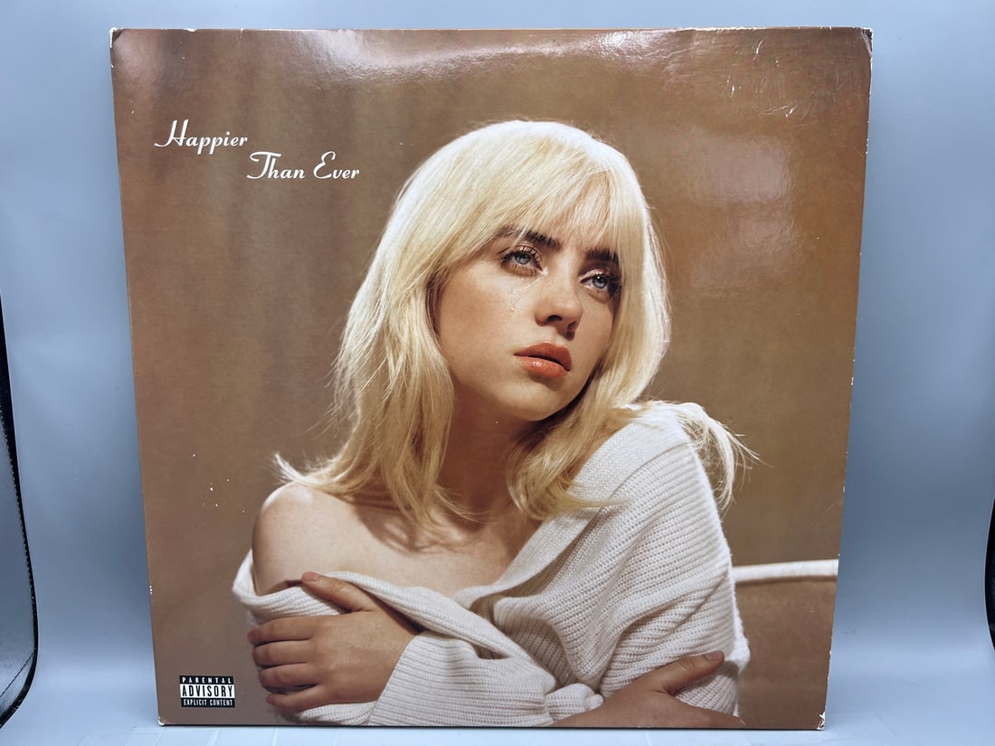 Billie Eilish: Happier Than Ever (2021), 2 LPs, pale blue vinyl limited edition, gatefold: Billie Eilish: Happier Than Ever (2021), 2 LPs, pale blue vinyl limited edition, gatefold