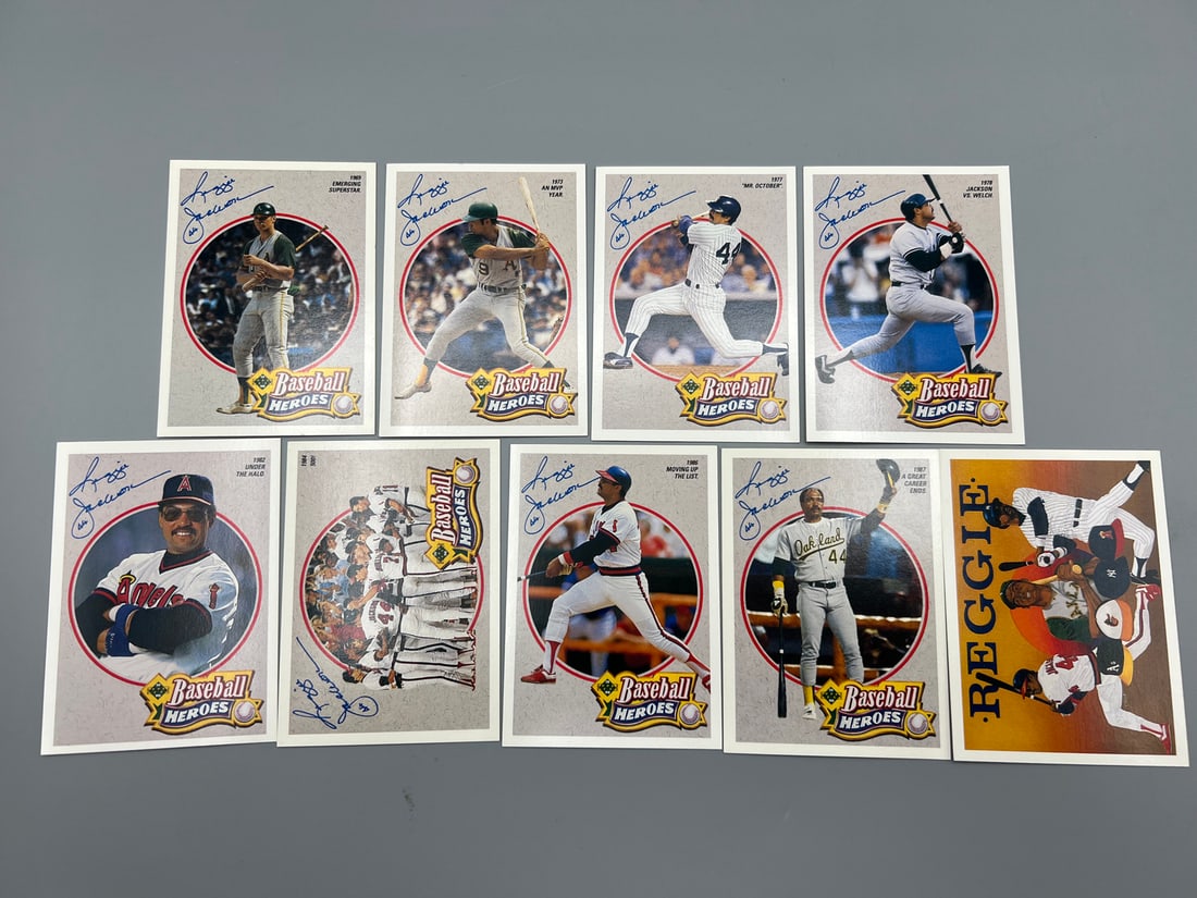 1990 Upper Deck Baseball Heroes Reggie Jackson Complete 9 Card Set: 1990 Upper Deck Baseball Heroes Reggie Jackson Complete 9 Card Set
