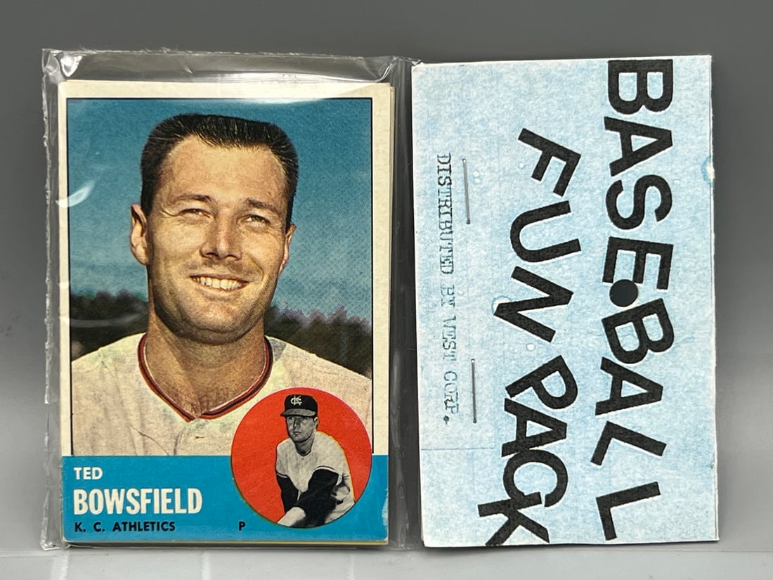 West Corp. Baseball Cello Fun Pack Repack 1963 Topps Unopened Pack (1 of 2)