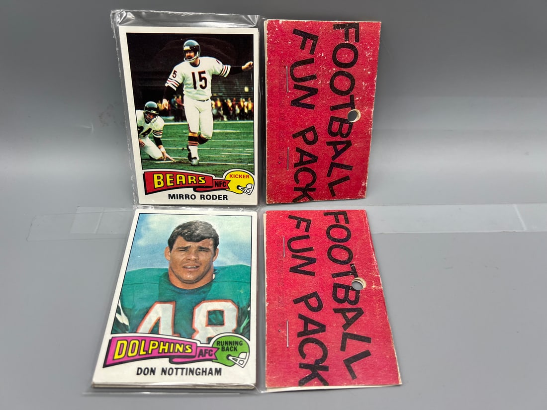 Lot of (2) West Corp. Football Cello Fun Pack Repack 1975 Topps Unopened Packs (1 of 2)