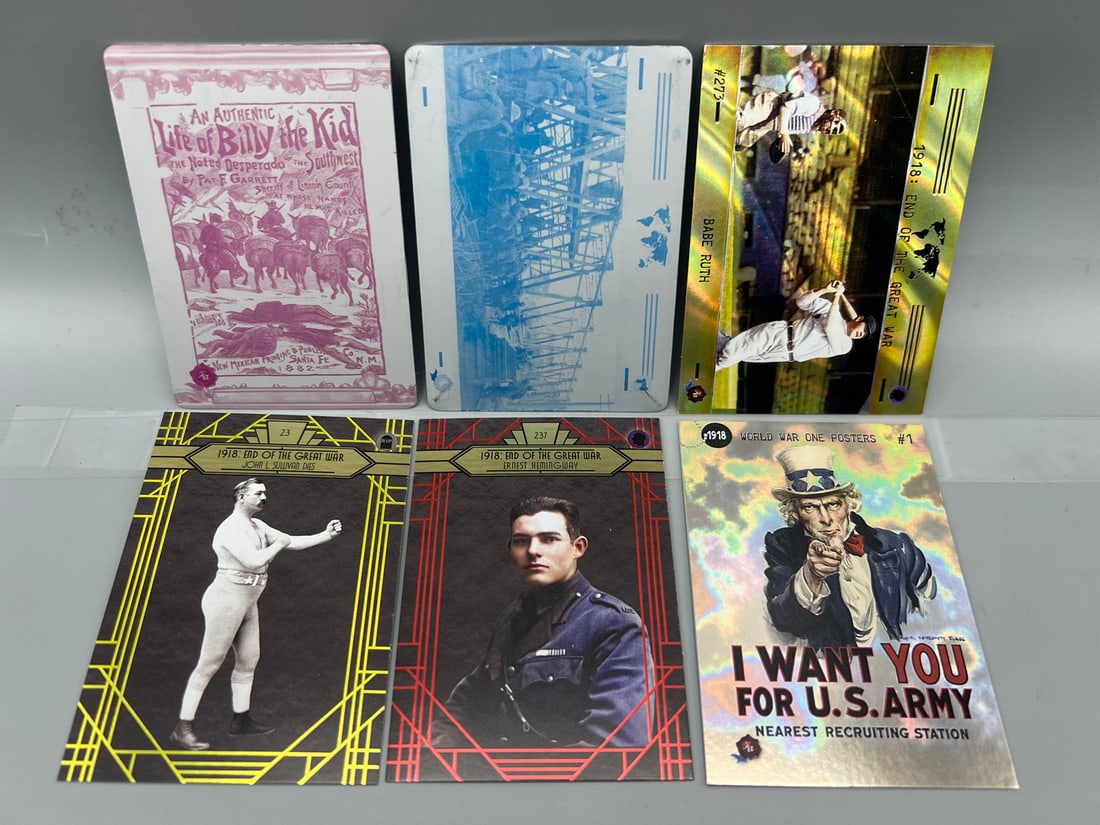 Lot of (6) 2023 Historic Autographs Serial Numbered Trading Cards W/ Two 1/1 Printing Plates  - Babe (1 of 2)