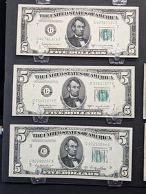 1950-A, (2) 1950-D $5 Fed Res Notes