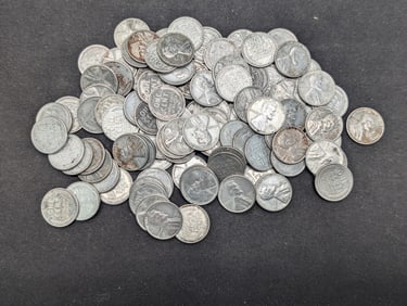 100 1943-D Lincoln Head Wheat Wartime Steel Cents.