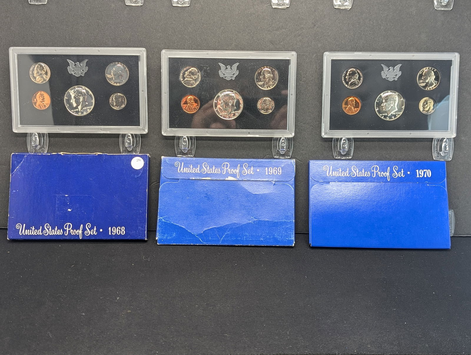 1968-S 1969-S 1970-S United States 5-Coin Proof Sets In Original Gov't Packaging. Includes The: 1968-S 1969-S 1970-S United States 5-Coin Proof Sets In Original Gov't Packaging. Includes The 1968-S, 1969-S, 1970-S Silver Proof Halves.