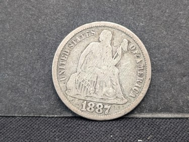 1887-S United States Seated Liberty Dime.  Vintage Type Coin.