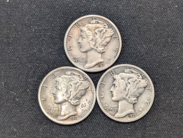 1931-P+D+S Silver Mercury Dimes