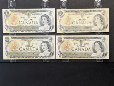 (4) Canada 1973 $1 Notes